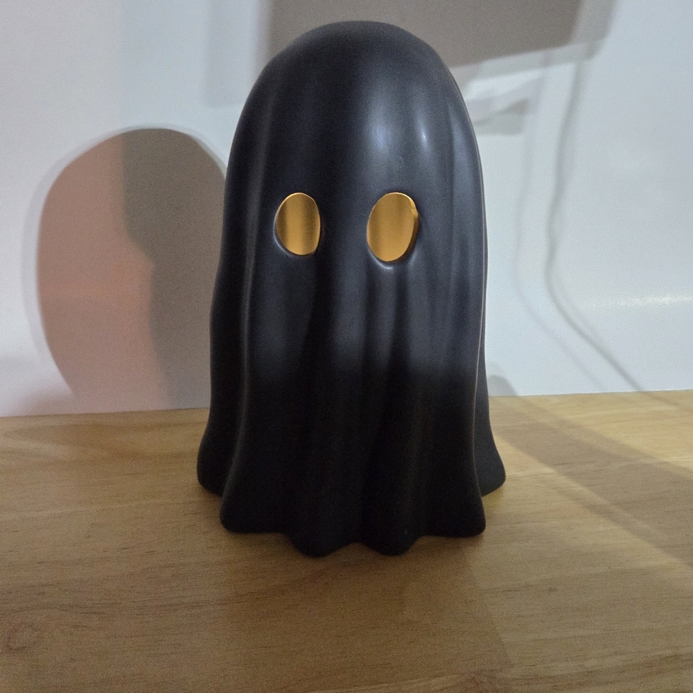 Ceramic Black Ghost Decor Light Up Halloween Fall Decor
